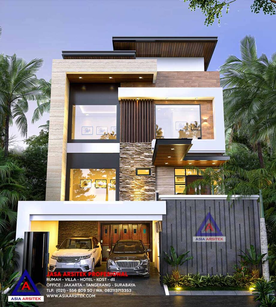 Jasa Arsitek Desain Rumah Minimalis Kontemporer 3 Lantai Di Pondok Hijau Golf Gading Serpong Tangerang