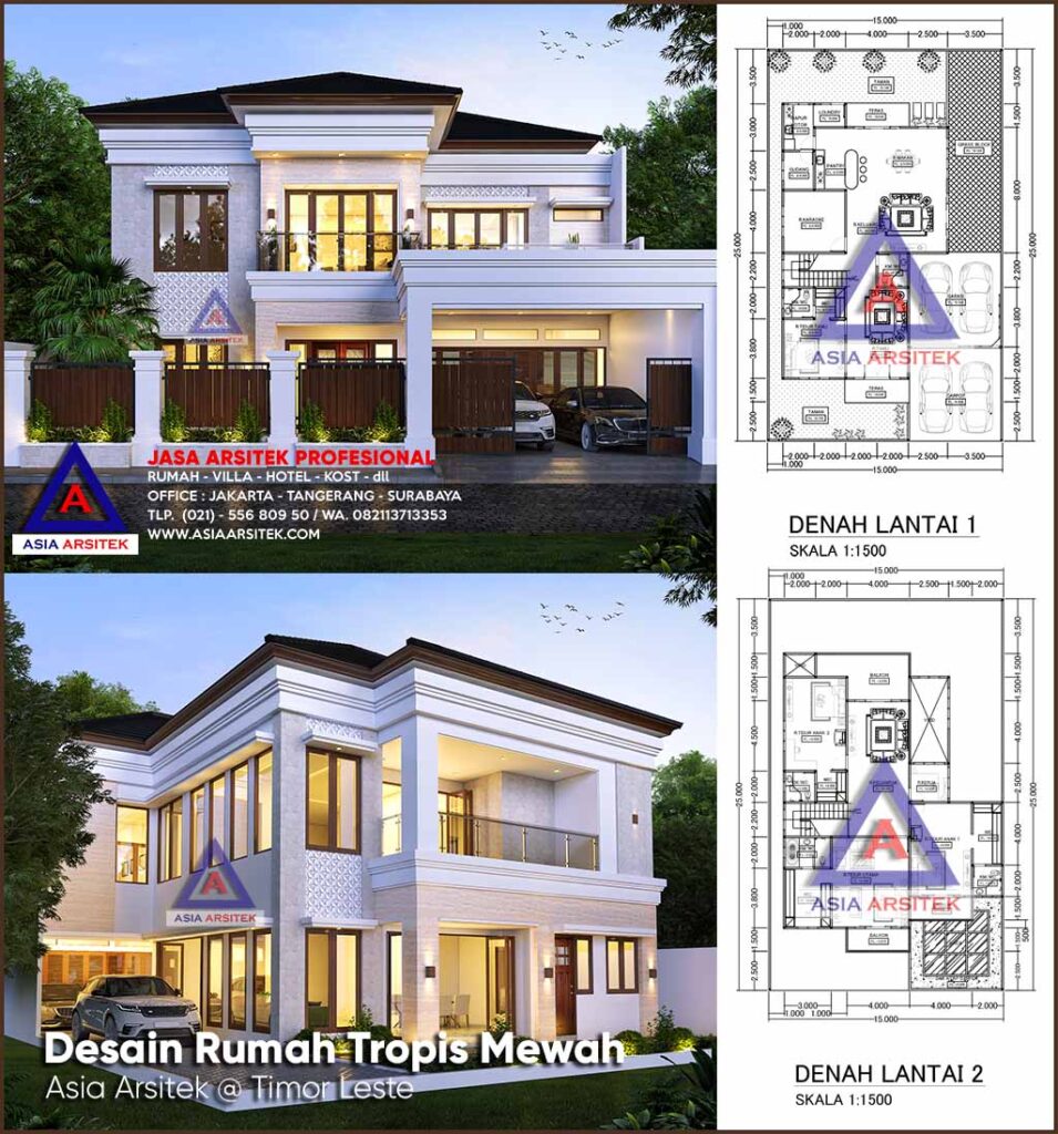 Jasa Arsitek Desain Rumah Tropis 2 Lantai Di Timor Leste