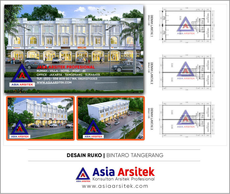 Jasa Desain Ruko 3 Lantai di Bintaro Tanggerang Selatan