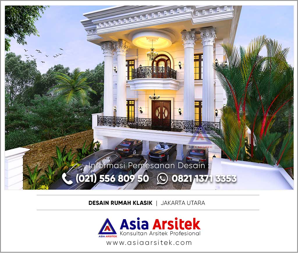 Jasa Desain Rumah Klasik Mewah Dengan Kolam Renang Jakarta Utara
