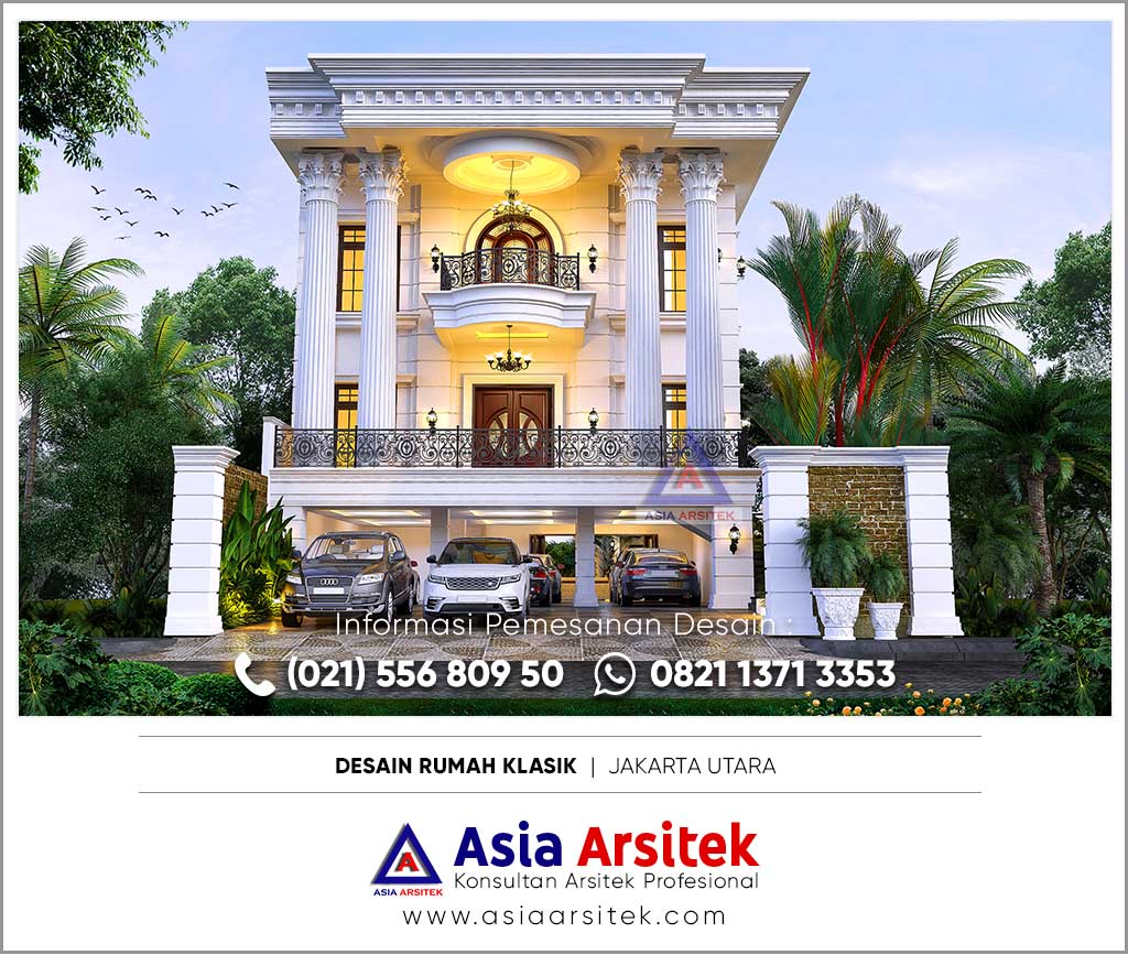 Jasa Desain Rumah Klasik Mewah Dengan Kolam Renang Jakarta Utara