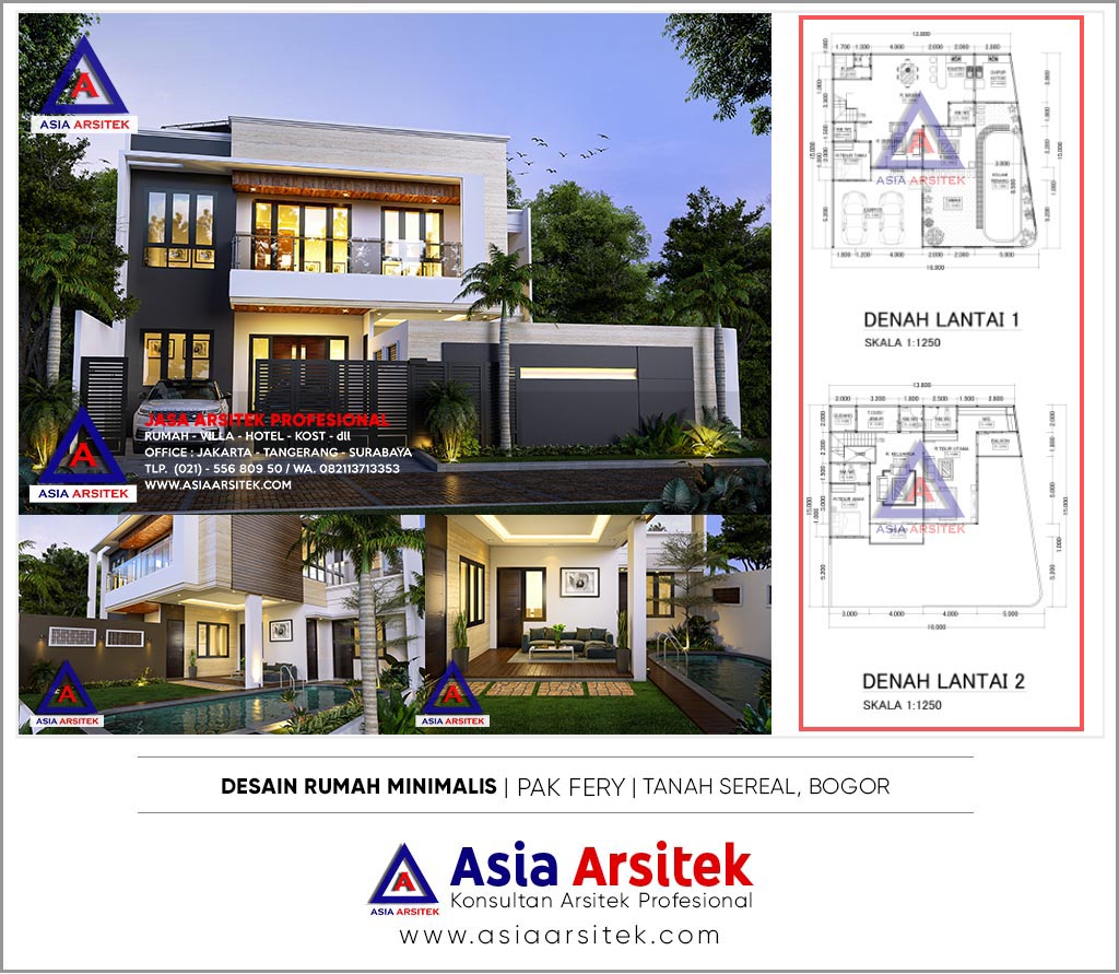 Jasa Desain Rumah Tinggal Minimalis 2 Lantai Di Tanah Sereal Bogor