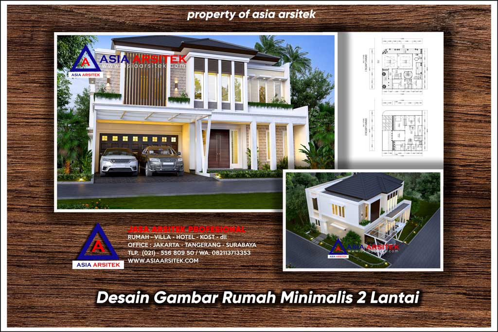 Desain Gambar Rumah Minimalis 2 Lantai Ukuran Lahan 16x15.9 Meter
