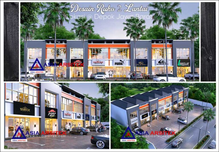 Desain Ruko Minimalis 2 Lantai Ukuran Lahan 43x30 Meter