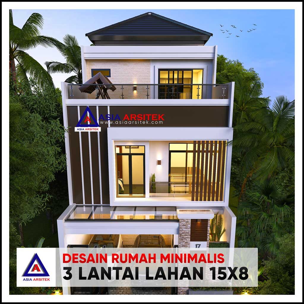 Desain Rumah Minimalis 3 Lantai di Lahan 15x8 Meter