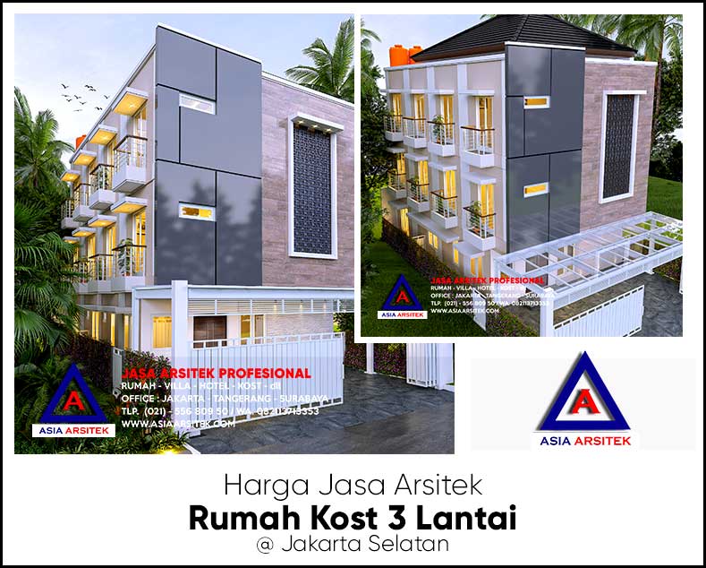 Harga Jasa Arsitek Rumah Kost 3 Lantai di Jakarta Selatan