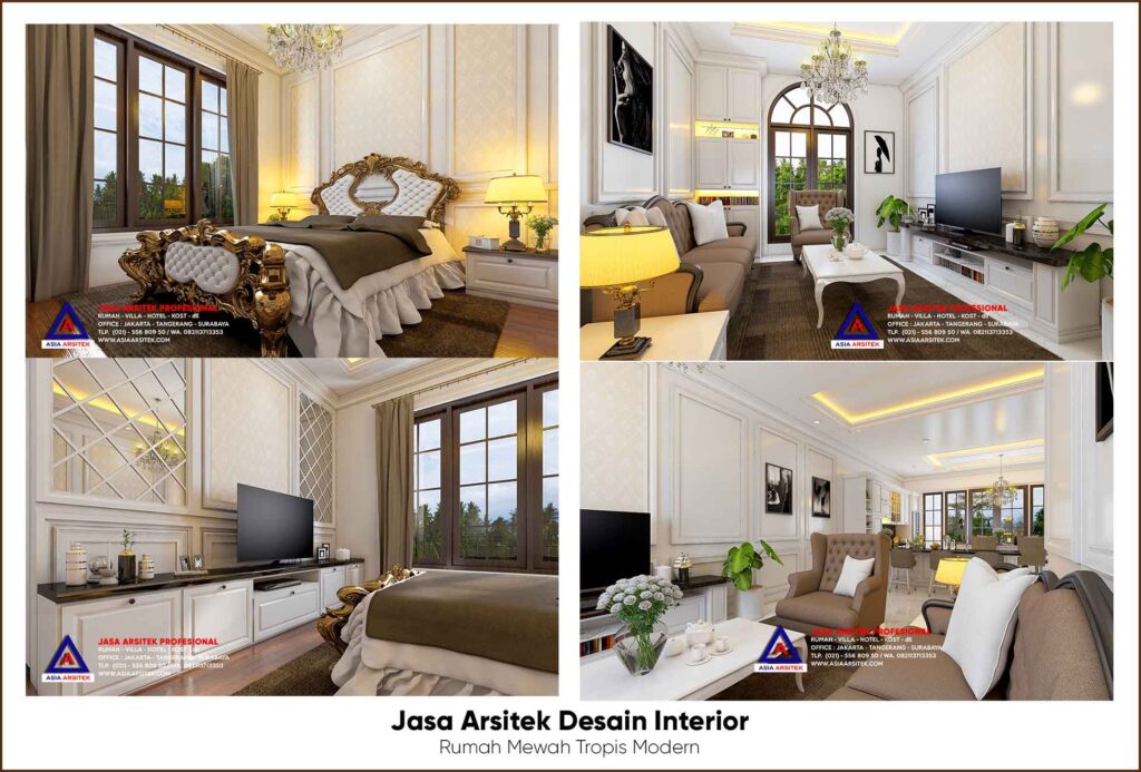 Jasa Arsitek Desain Interior Rumah Mewah Tropis Modern 3 Lantai Di Kota Bogor Jawa Barat