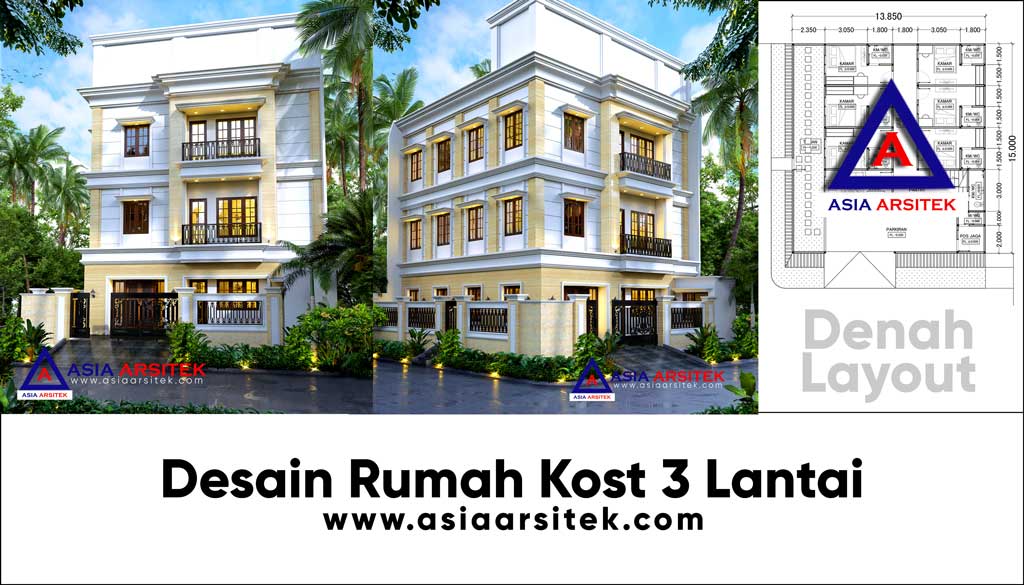 Jasa Arsitek Desain Rumah Kost 3 Lantai di Serpong Utara Tangerang Selatan