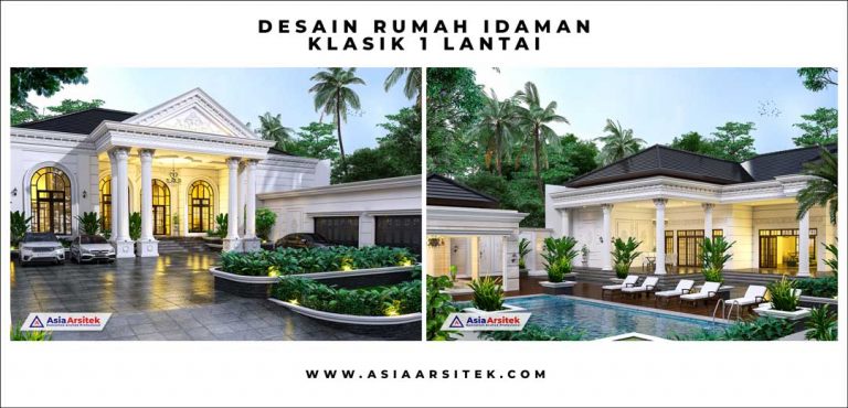Jasa Arsitek Desain Rumah Mewah Classic 1 Lantai di Kota Depok Jawa Barat