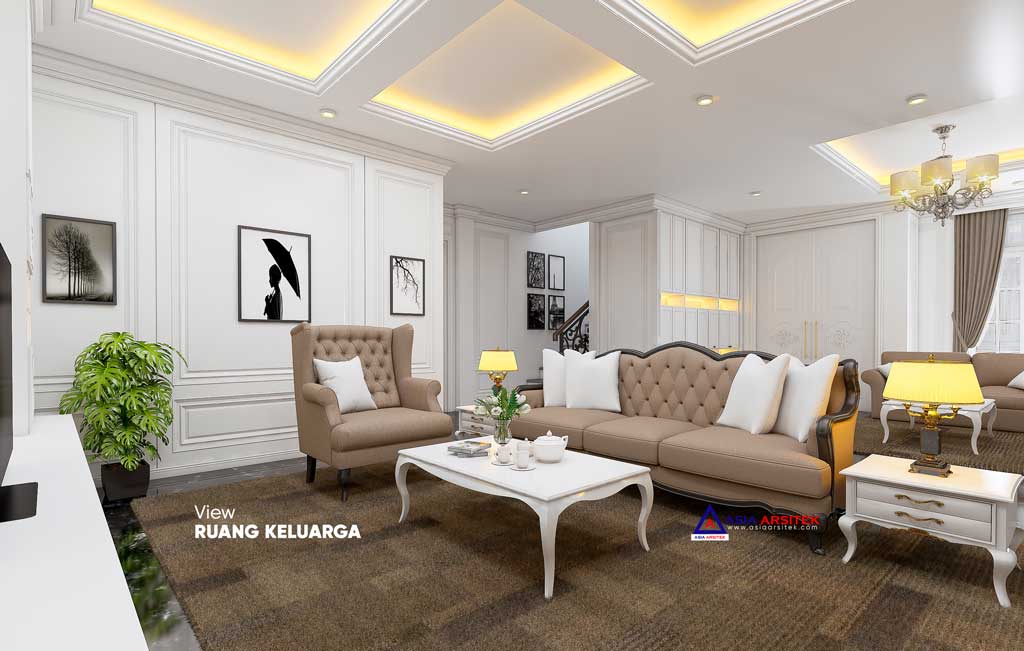Jasa Arsitek Desain Rumah Mewah Classic 2 Lantai di Kota Denpasar Bali