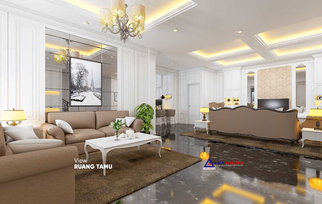 Jasa Arsitek Desain Rumah Mewah Classic 2 Lantai di Kota Denpasar Bali