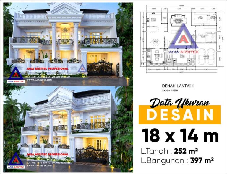 Jasa Arsitek Desain Rumah Mewah Classic 2 Lantai di Kota Denpasar Bali