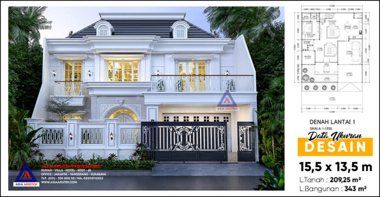 Jasa Arsitek Desain Rumah Mewah Tropis 2 Lantai di Kota Bandung Jawa Barat