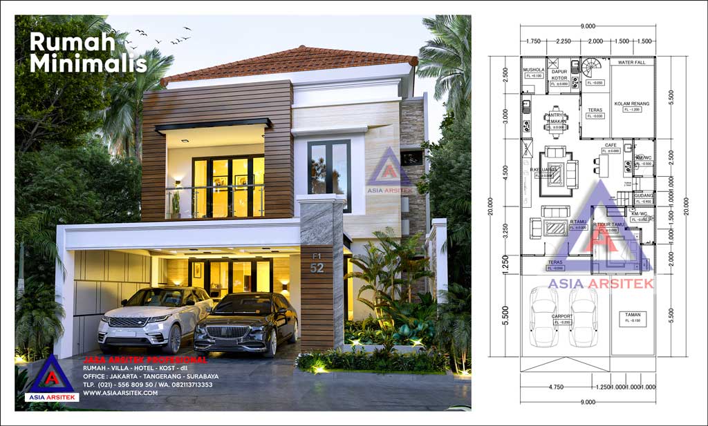 Jasa Arsitek Desain Rumah Minimalis Modern 2 Lantai Di Cibubur Jakarta Timur