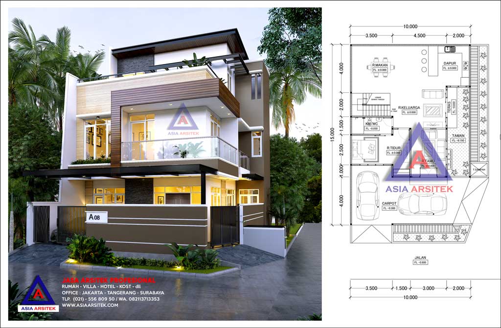 Jasa Arsitek Desain Rumah Minimalis Modern 3 Lantai Di Gading Serpong Tangerang