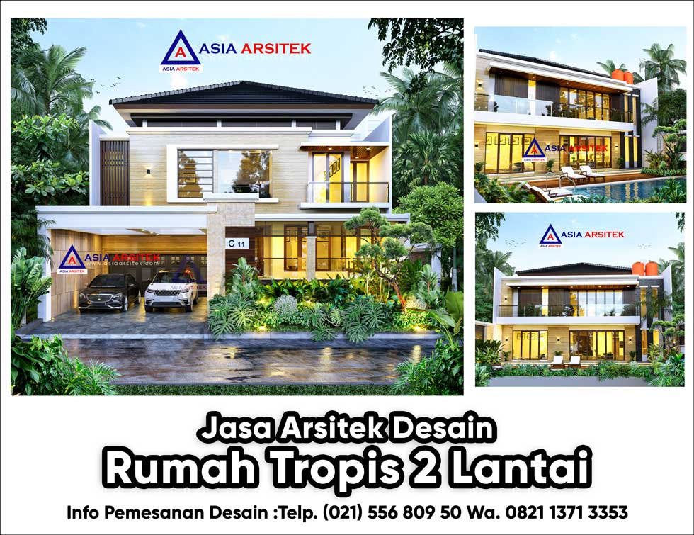 Jasa Arsitek Desain Rumah Tropis 2 Lantai Bapak Banu Di Kota Bandung