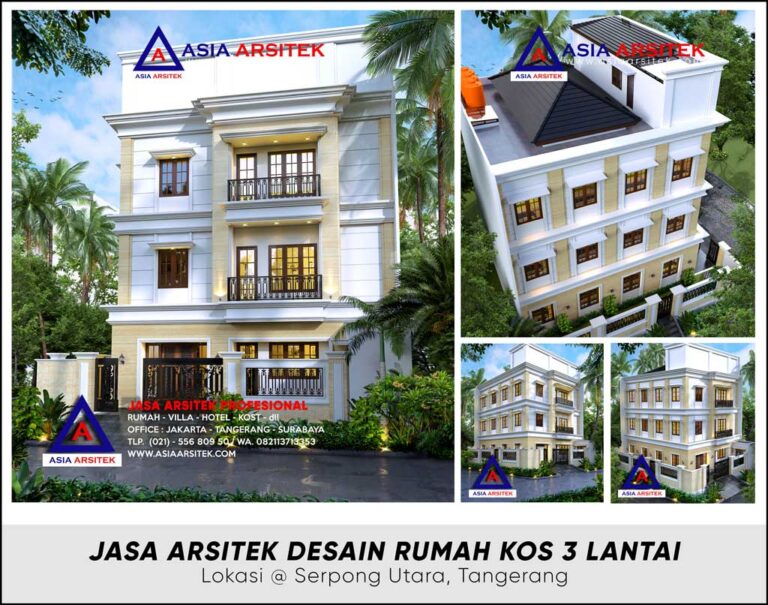 Jasa Arsitek Rumah Kost 3 Lantai di Tangerang Selatan