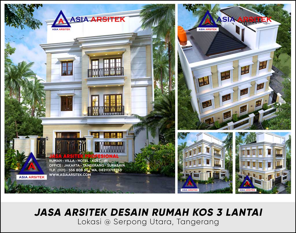 Jasa Arsitek Rumah Kost 3 Lantai di Tangerang Selatan