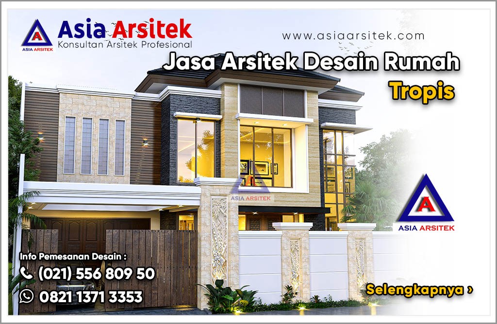 Jasa Arsitek Rumah Tropis 2 Lantai di Cinere Kota Depok Jawa Barat