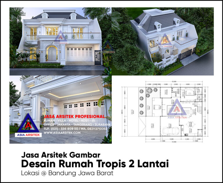 Jasa Arsitek Rumah Tropis 2 Lantai di Kota Bandung Jawa Barat