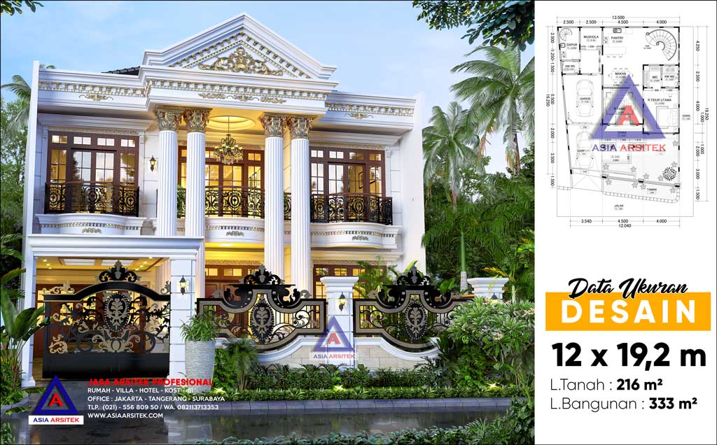 Jasa Arsitek Desain Rumah Classic Mewah di Kebayoran Lama Jakarta Selatan