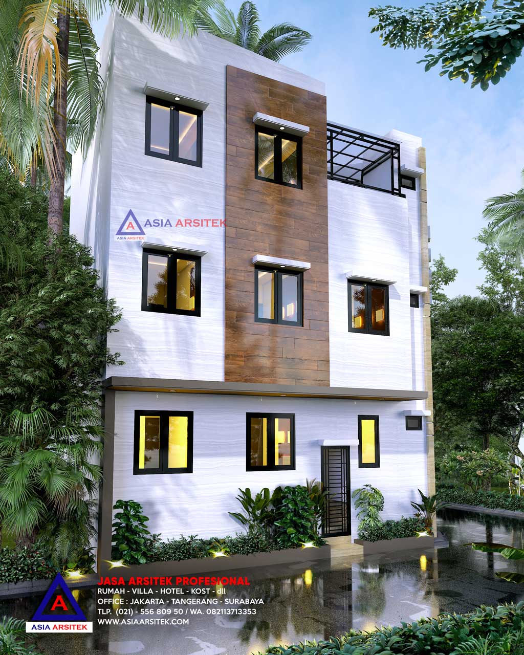 Jasa Arsitek Desain Rumah Kost 3 Lantai di Menteng Jakarta Pusat