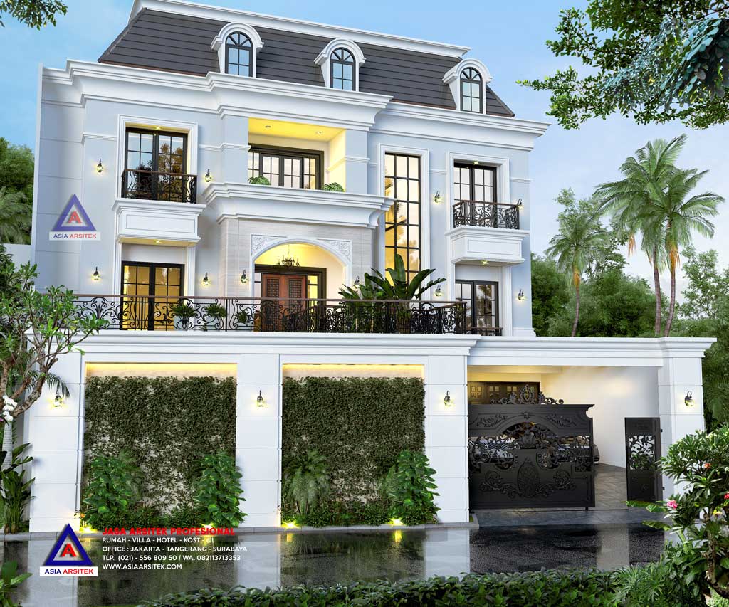 Jasa Arsitek Desain Rumah Mewah Tropis Modern 3 Lantai di Matraman Jakarta Timur