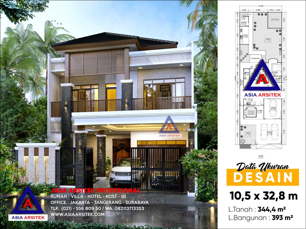 Jasa Arsitek Desain Rumah Tropis 2 Lantai di Cipayung Jakarta Timur