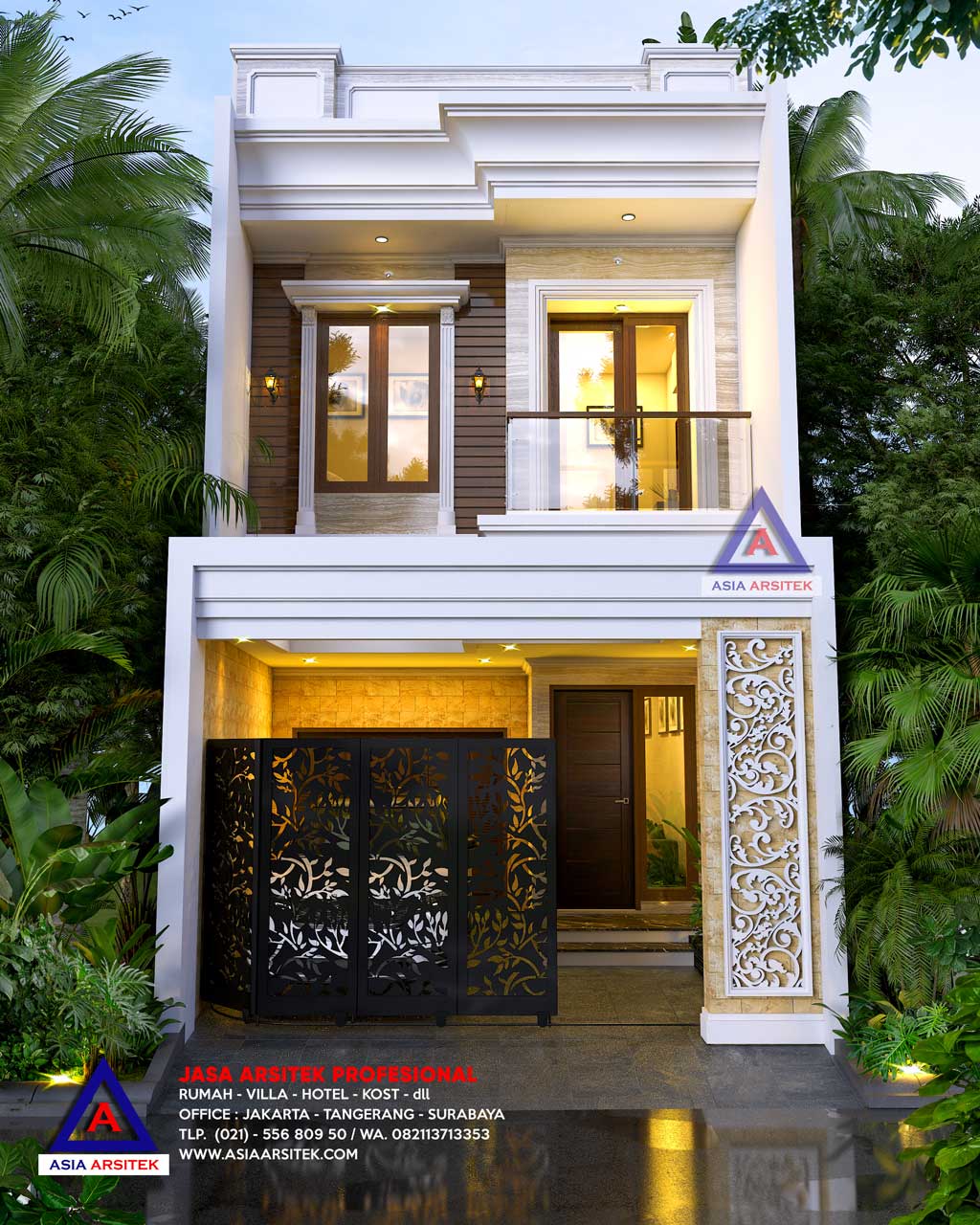 Jasa Arsitek Desain Rumah Tropis 3 Lantai di Cipinang Pulo Gadung Jakarta Timur