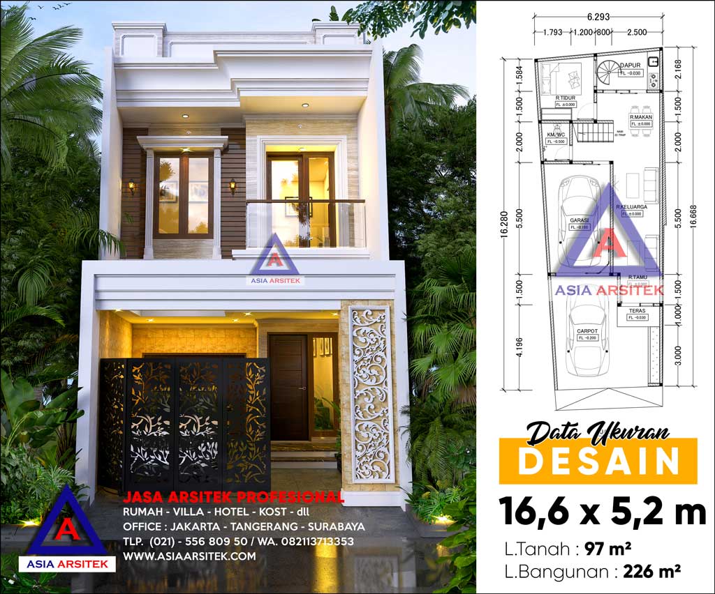Jasa Arsitek Desain Rumah Tropis 3 Lantai di Cipinang Pulo Gadung Jakarta Timur