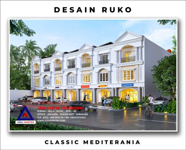 Desain Ruko Mewah Style Classic Mediterania 3 Lantai Di Papua
