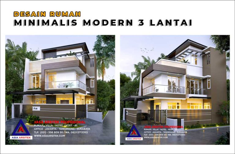 Desain Rumah Minimalis Modern 3 Lantai Mewah 10 x 15 m di Gading Serpong Tangerang