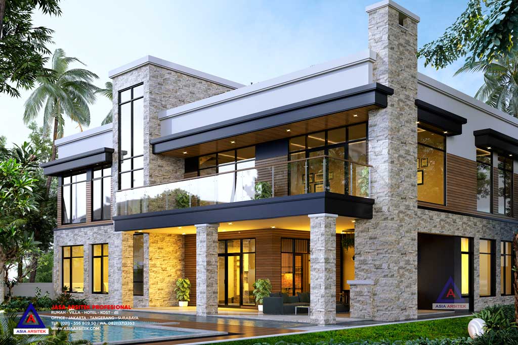 Jasa Arsitek Desain Villa Style Tropis Modern di Bandung Jawa Barat