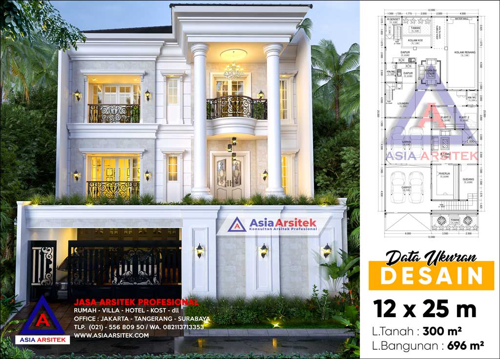 Jasa Arsitek Desain Rumah Classic Mediterania di Sentul City Bogor