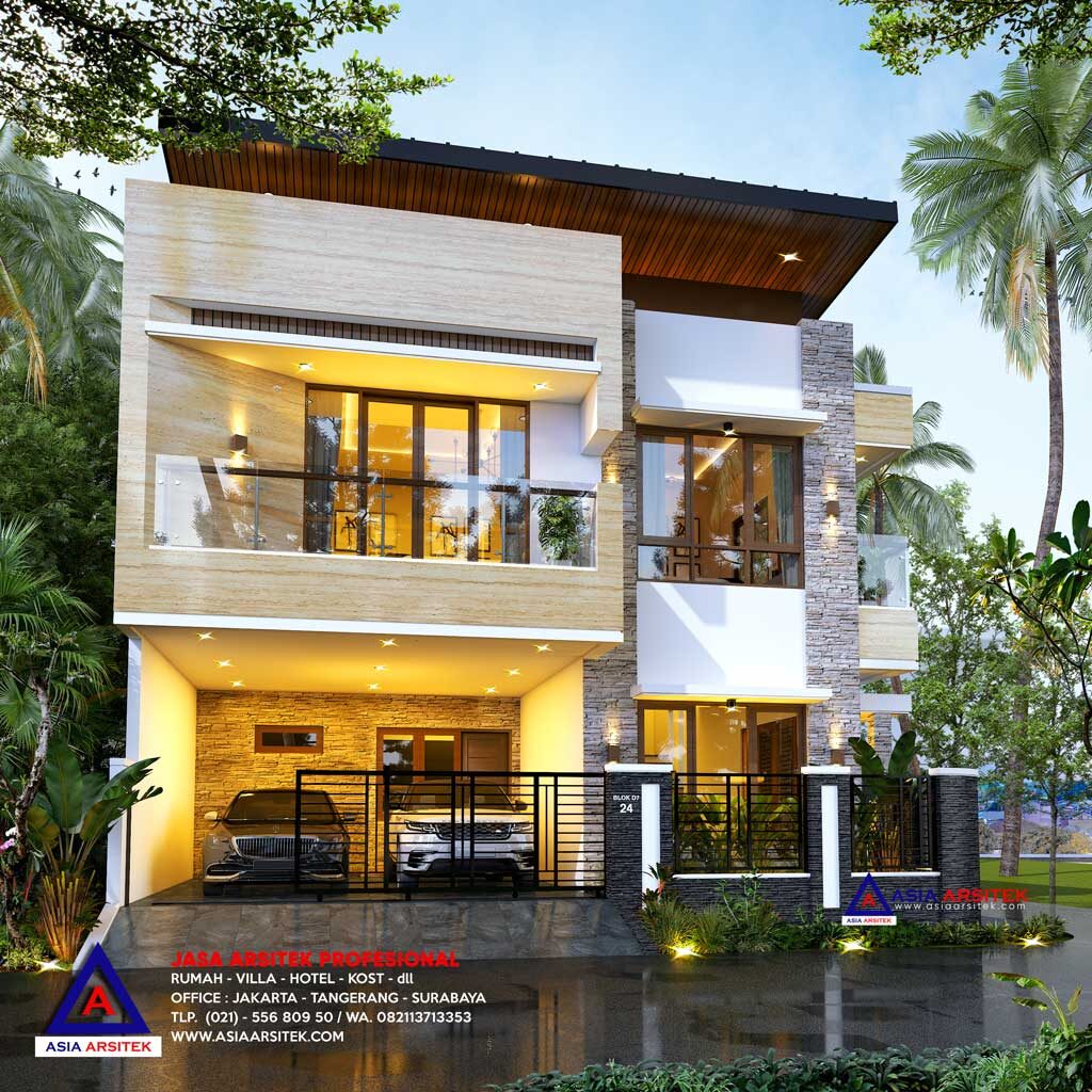 Jasa Arsitek Desain Rumah Hook Minimalis Kontemporer 2 Lantai di Pondok Gede Bekasi
