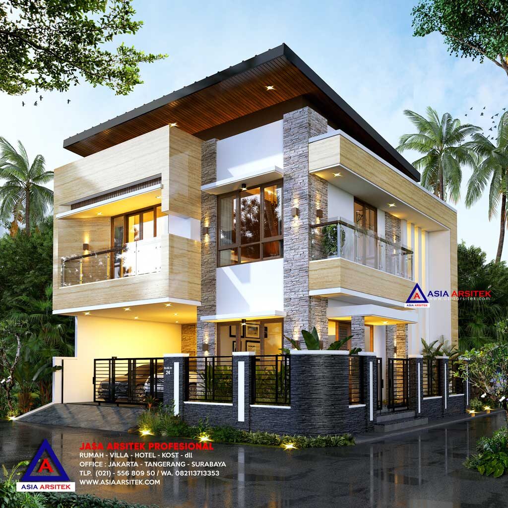 Jasa Arsitek Desain Rumah Hook Minimalis Kontemporer 2 Lantai di Pondok Gede Bekasi