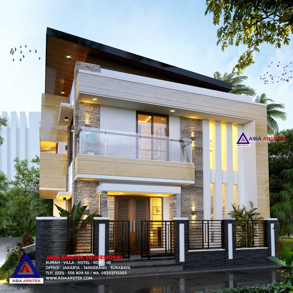 Jasa Arsitek Desain Rumah Hook Minimalis Kontemporer 2 Lantai di Pondok Gede Bekasi