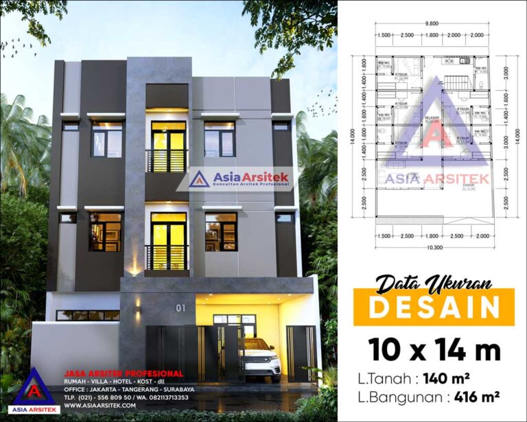 Jasa Arsitek Desain Rumah Kost Kosan 4 Lantai di Pademangan Jakarta Utara