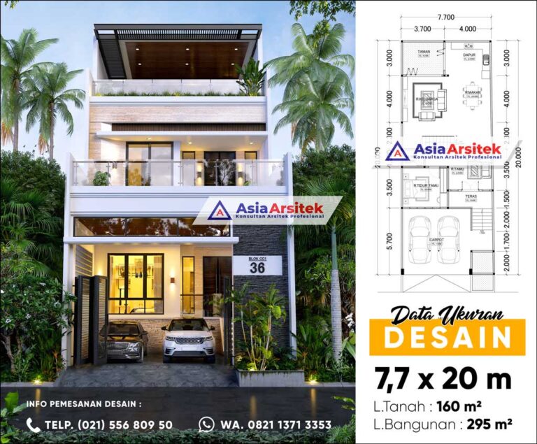 Jasa Arsitek Desain Rumah 3 Lantai Minimalis Modern di Taman Palem Lestari Cengkareng Jakarta Barat