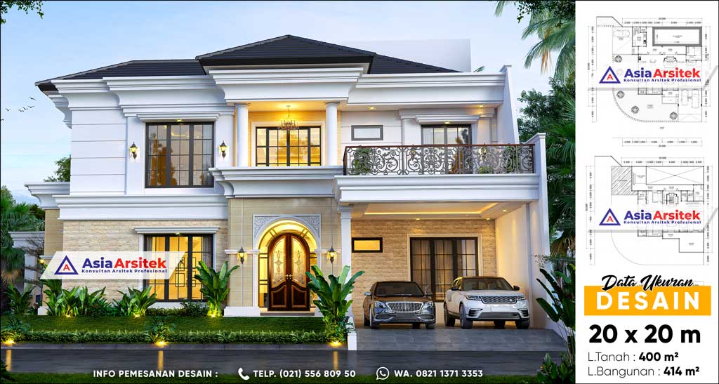 Jasa Arsitek Desain Rumah Hook 2 Lantai Tropis Mewah di Cibubur Jakarta Timur