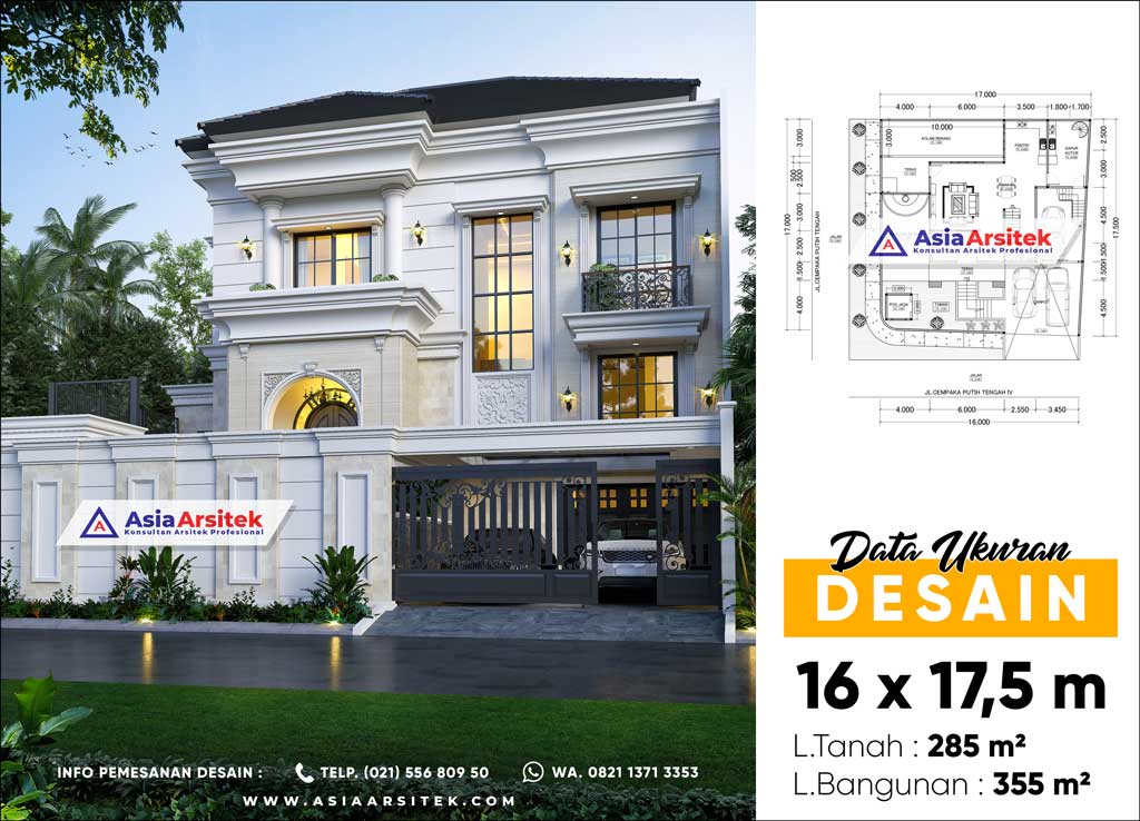 Jasa Arsitek Desain Rumah Tropis 2 Lantai Mewah di Cempaka Putih Jakarta Pusat
