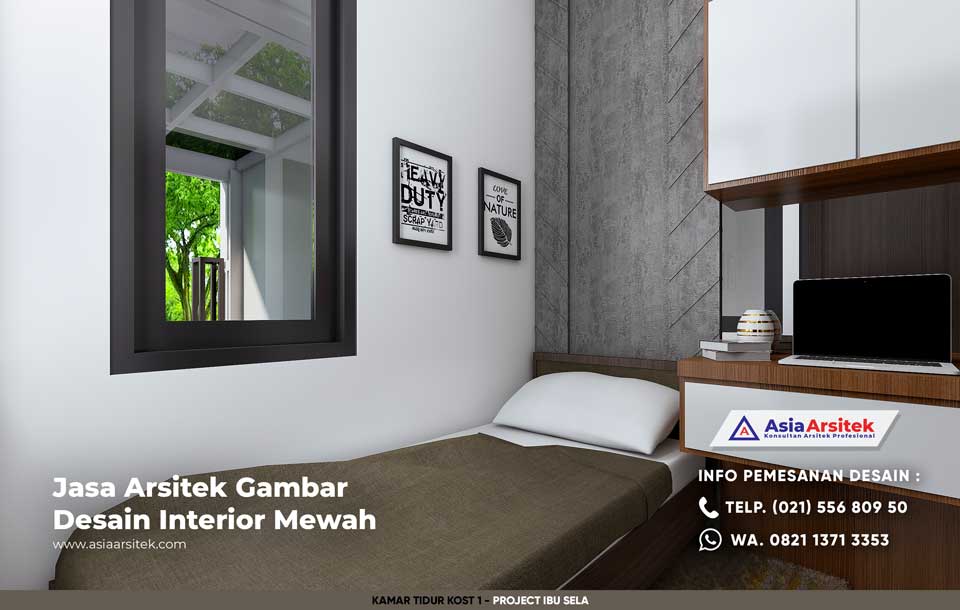 Jasa Arsitek Desain Interior Kost Kosan Minimalis Ibu Sela di Grogol Jakarta Barat