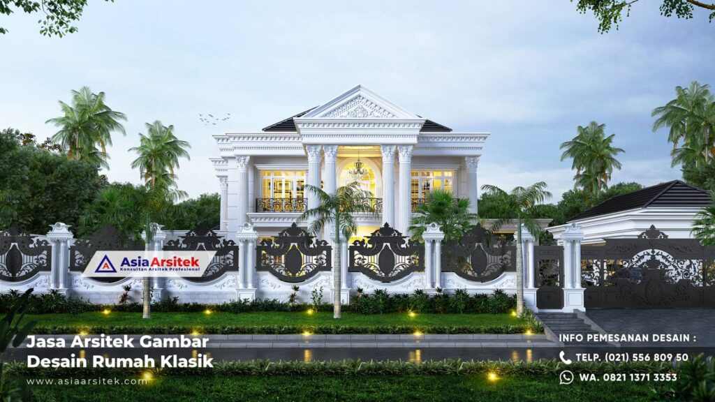Jasa Arsitek Desain Rumah Mewah Klasik 2 Lantai di Lahat Sumatera Selatan