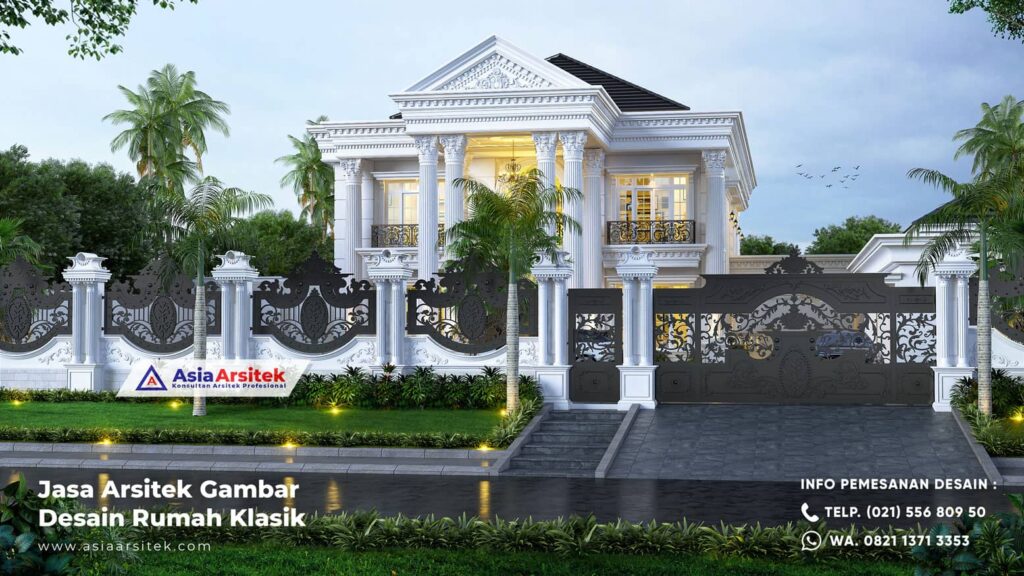 Jasa Arsitek Desain Rumah Mewah Klasik 2 Lantai di Lahat Sumatera Selatan