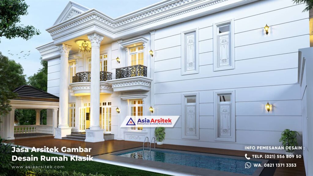 Jasa Arsitek Desain Rumah Mewah Klasik 2 Lantai di Lahat Sumatera Selatan