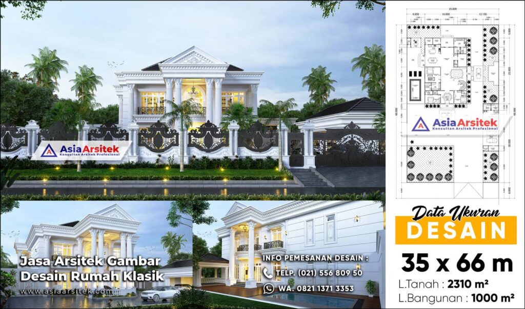 Jasa Arsitek Desain Rumah Mewah Klasik 2 Lantai di Lahat Sumatera Selatan
