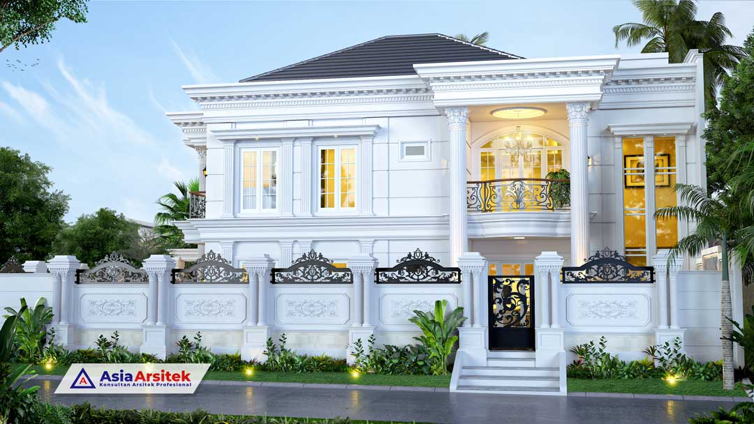 Jasa Arsitek Desain Rumah Klasik Mewah 2 Lantai Dengan Kolam Renang di Bogor Jawa Barat