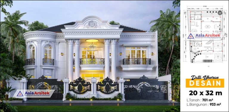 Jasa Arsitek Desain Rumah Klasik Mewah 2 Lantai di Kota Malang Jawa Timur