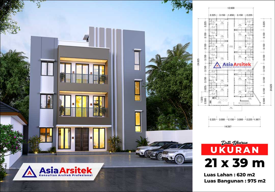 Jasa Arsitek Kost Kosan 3 Lantai di Ciampea Bogor Jawa Barat