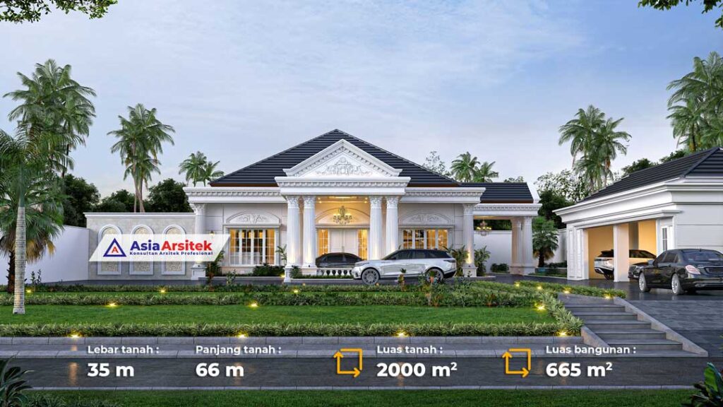 Jasa Arsitek Sumatera Selatan Desain Rumah Klasik 1 Lantai
